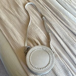 VICI Bone White Circle Bag with Adjustable Strap & Fringe Keychain